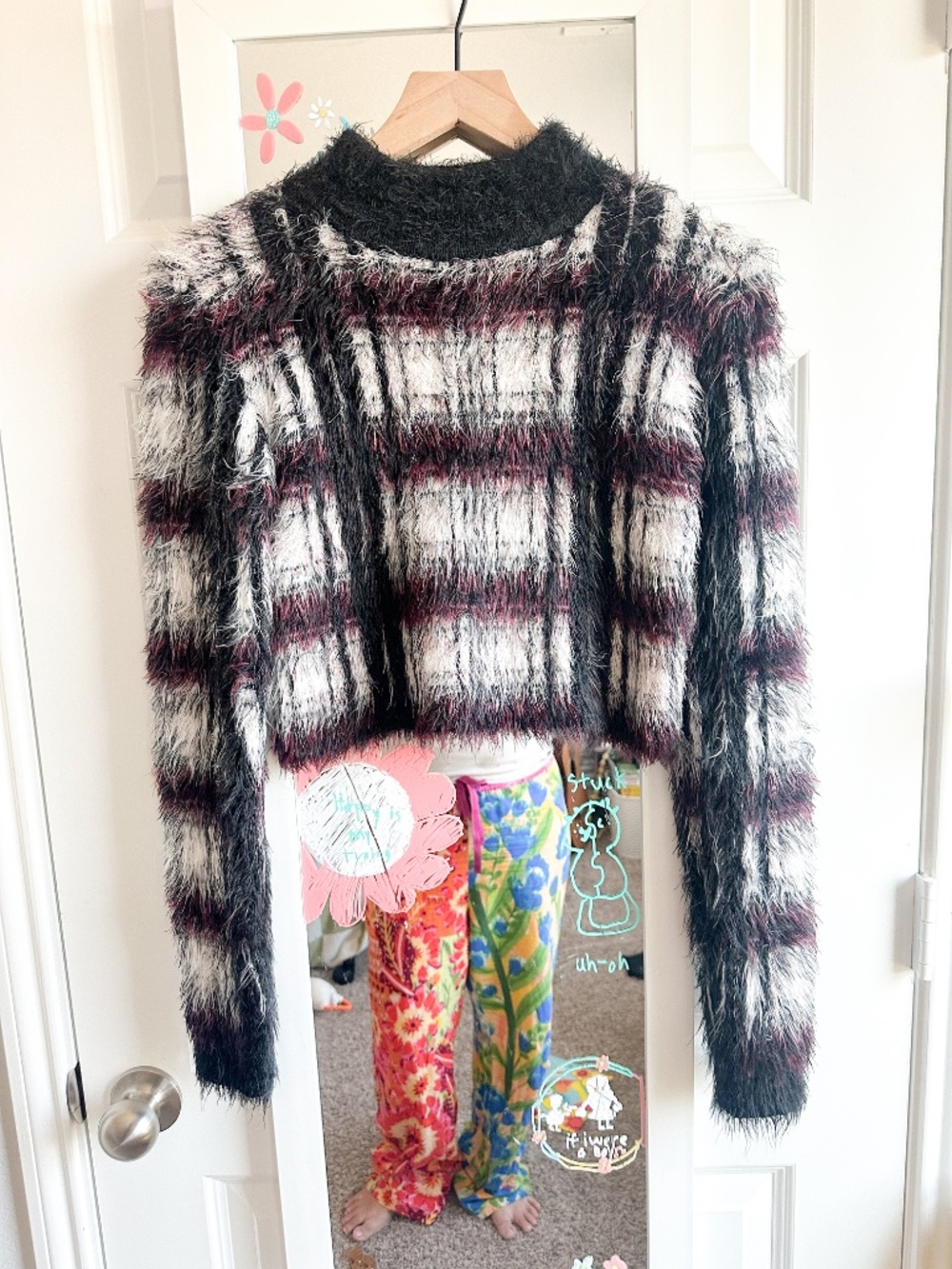 Current Mood Dolls Kill Playin Tricks Fuzzy Sweater Small